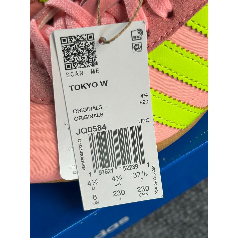 Adidas Tokyo W Pink Neon Green Gum Sneakers Women's Size 6 - Picture 11 of 12